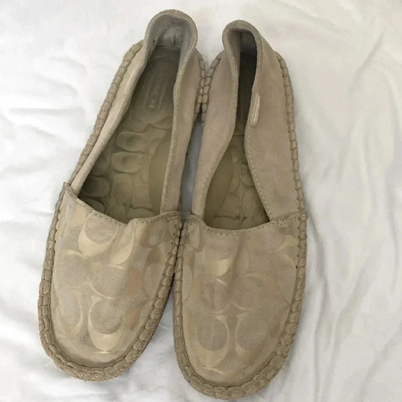 Coach 8 June Espadrilles in Silver and Gold with Suede Material - Picture 3 of 8